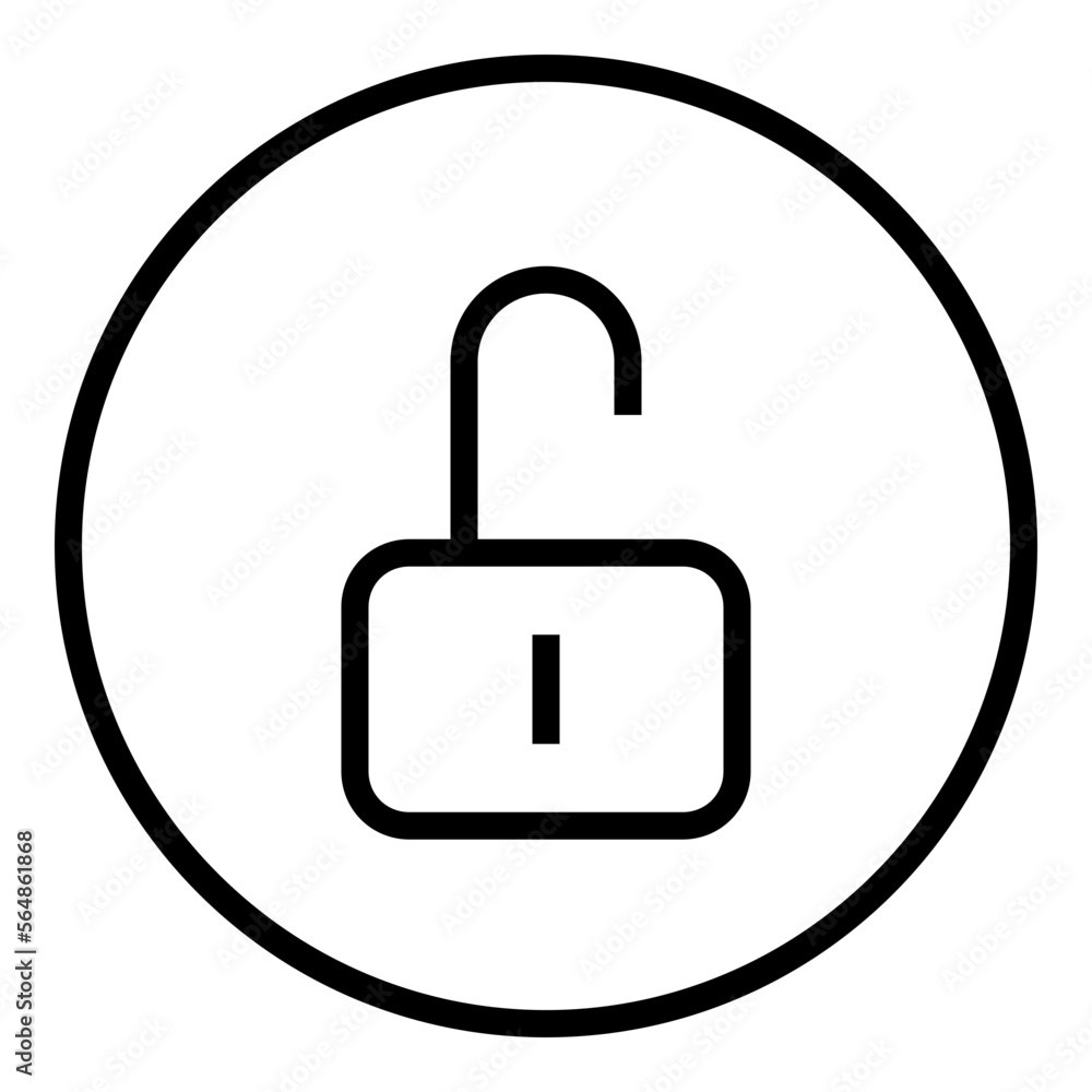 Padlock Circular line icon Padlock Circular line icon