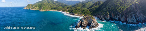 General aerial shot of Cepe beach and Puerto Escondido, Venezuela