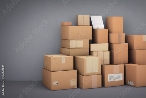 stack of cardboard boxes,AI