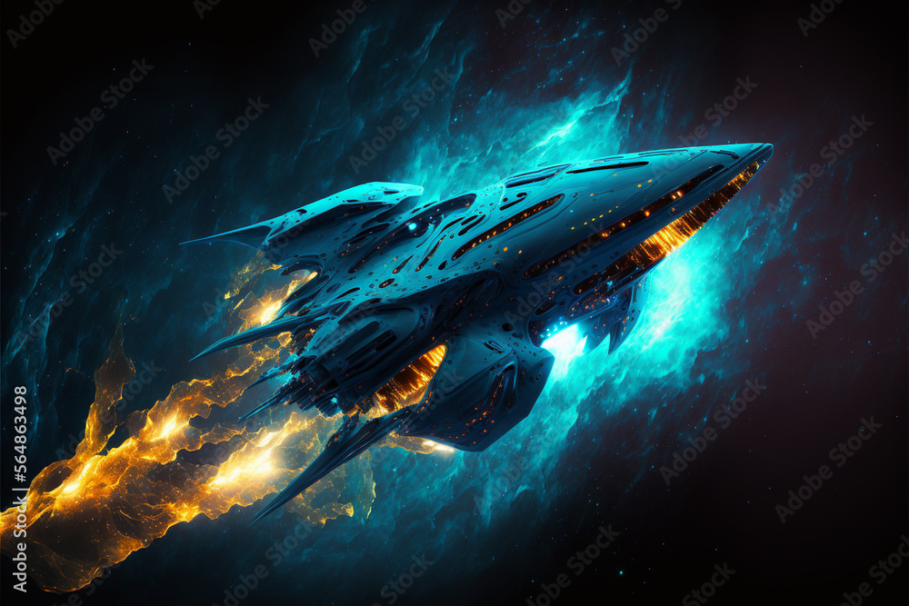 Spaceships in space, futuristic, modern, technology, designed as elementals, like living creatures, space travel, alien civilizations, water, fire, air, earth, Ai generative Spaceships in space, futuristic, modern, technology, designed as elementals, like living creatures, space travel, alien civilizations, water, fire, air, earth, Ai generative