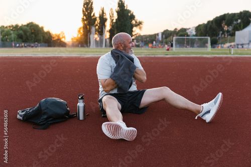 Athlete Resting After A Workout photo