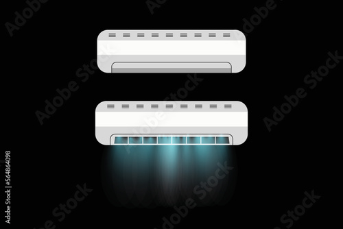 Air conditioner with cooling breeze Vector illustration.