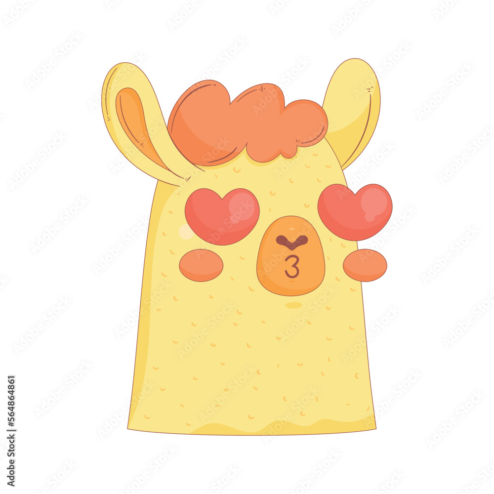 Fototapeta premium llama perubian with hearts