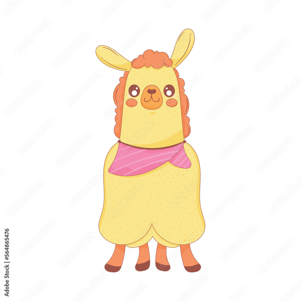 Fototapeta premium llama perubian wearing kerchief