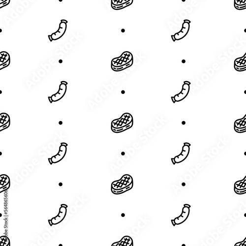 seamless pattern with steak and sausage icons