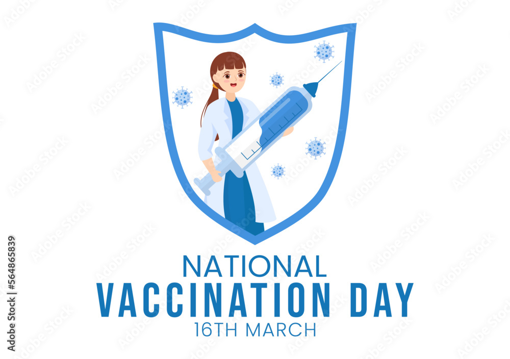 National Vaccination Day on March 16 Illustration with Vaccine Syringe for Strong Immunity in Flat Cartoon Hand Drawn to Landing Page Template National Vaccination Day on March 16 Illustration with Vaccine Syringe for Strong Immunity in Flat Cartoon Hand Drawn to Landing Page Template