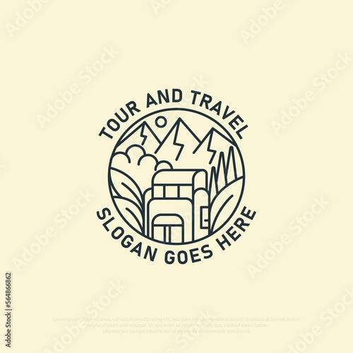 Adventure Tour and travel logo vector illustration, best for travel, holiday, outdoor activity icon designs