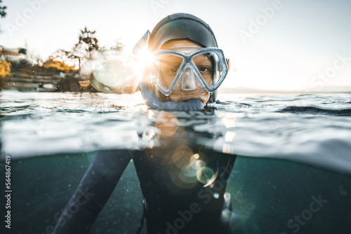 portrait of young freediver