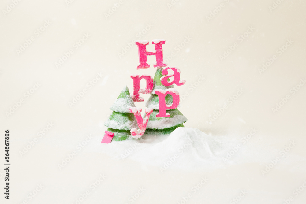 Happy Papercraft Scene with Snow Happy Papercraft Scene with Snow