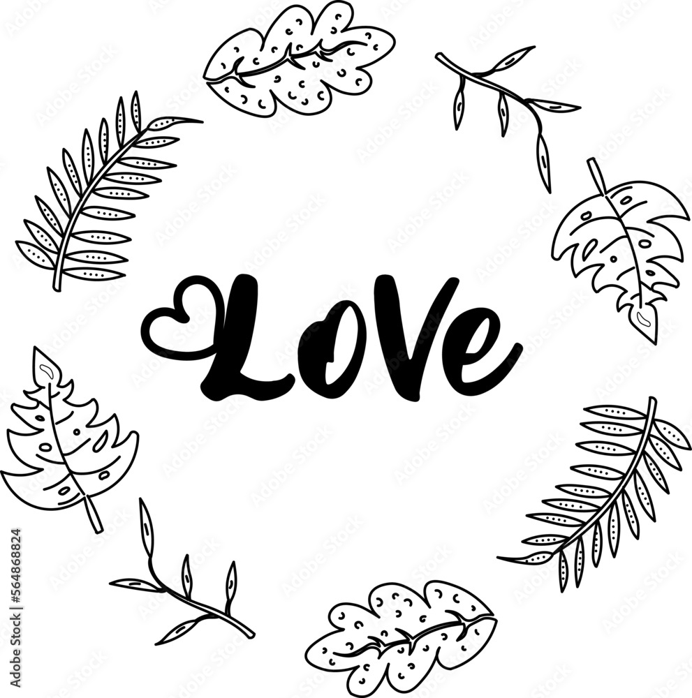 Obraz premium Love floral frame