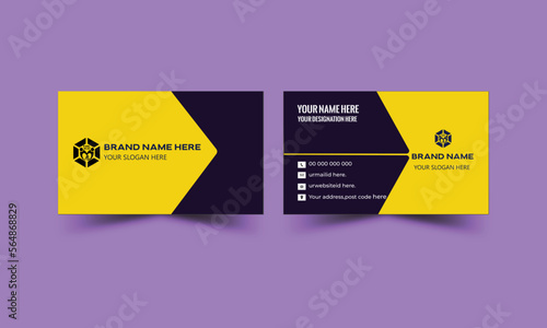 Vector illustration Design, Modern Corporate Business Card Template, Horizontal Simple Clean Layout Design Template. Personal use business card. Double side creative business card.