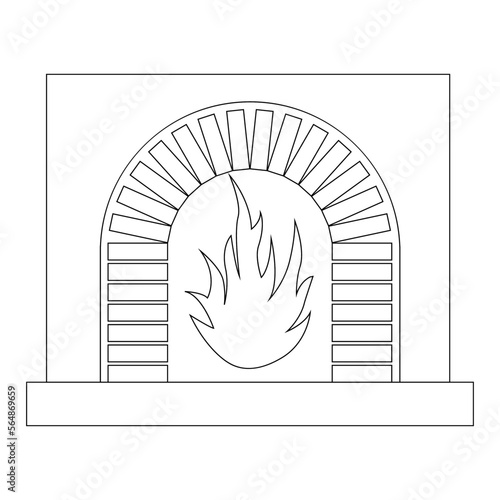 fireplace icon vector