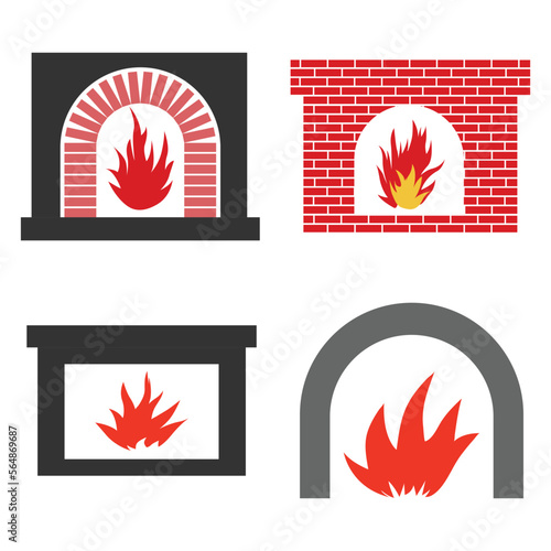 fireplace icon vector