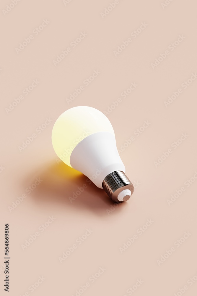 Light bulb on a pastel background. Concept 3d illustration. Light bulb on a pastel background. Concept 3d illustration.