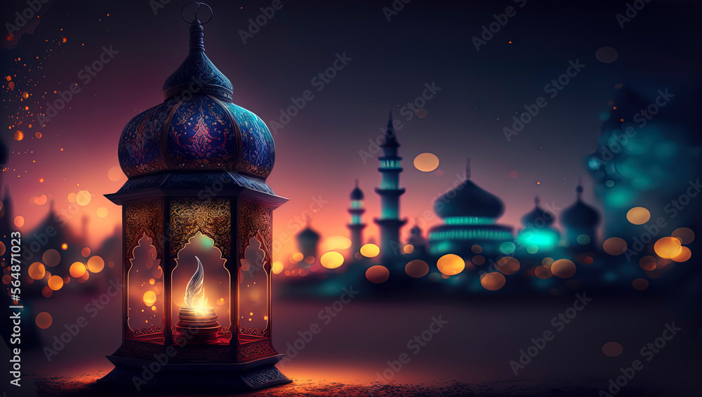 night in Ramadan. Generative AI
