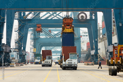 International cargo shipping terminal photo