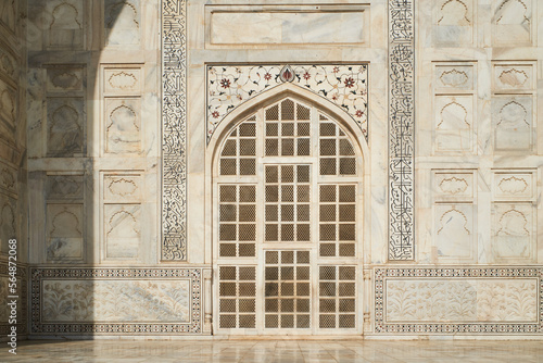 Detail of Taj Mahal window screen photo