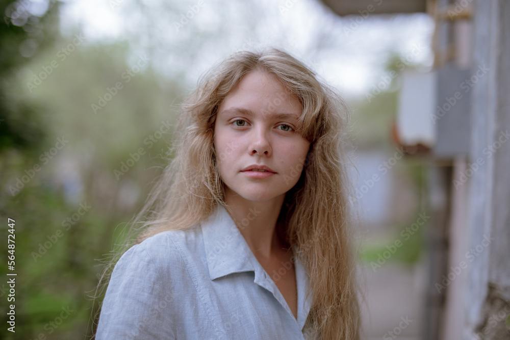 Portrait Of A Beautiful Girl In Nature