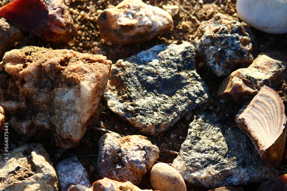 Various stones collected on sand pit, rockhounding Various stones collected on sand pit, rockhounding