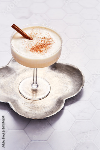 Close Up of Eggnog Cocktail