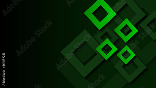 Green abstract gradient HD background with lines. Clip art illustration.