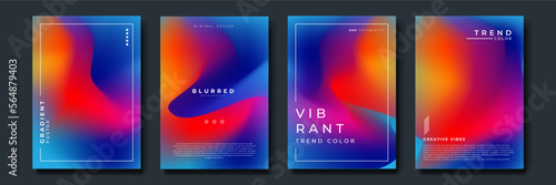 Set of abstract soft blurred gradients background graphic design template for brochure, banner, wallpaper, mobile screen, annual report.
