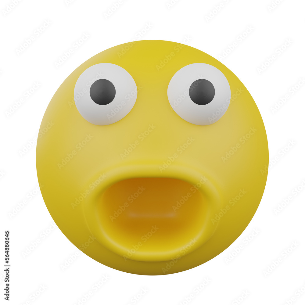 Fototapeta premium 3D funny yellow emoji. Emoticons faces with facial expressions.