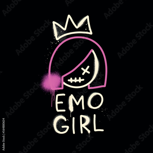 Photography Y2k Graffiti emo Girl with splash effect and drops