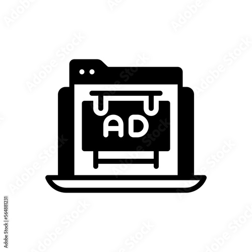 Black solid icon for sponsored