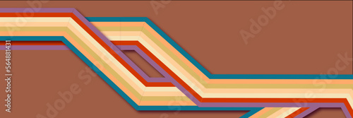 Wallpaper Mural Abstract colorful 70s background vector. Vintage retro style wallpaper with lines, rainbow stripes, geometric shapes. 1970 color illustration design suitable for poster, banner, decorative, wall art. Torontodigital.ca