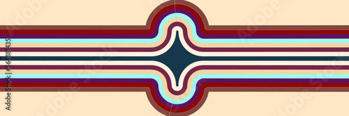 Abstract colorful 70s background vector. Vintage retro style wallpaper with lines, rainbow stripes, geometric shapes. 1970 color illustration design suitable for poster, banner, decorative, wall art.