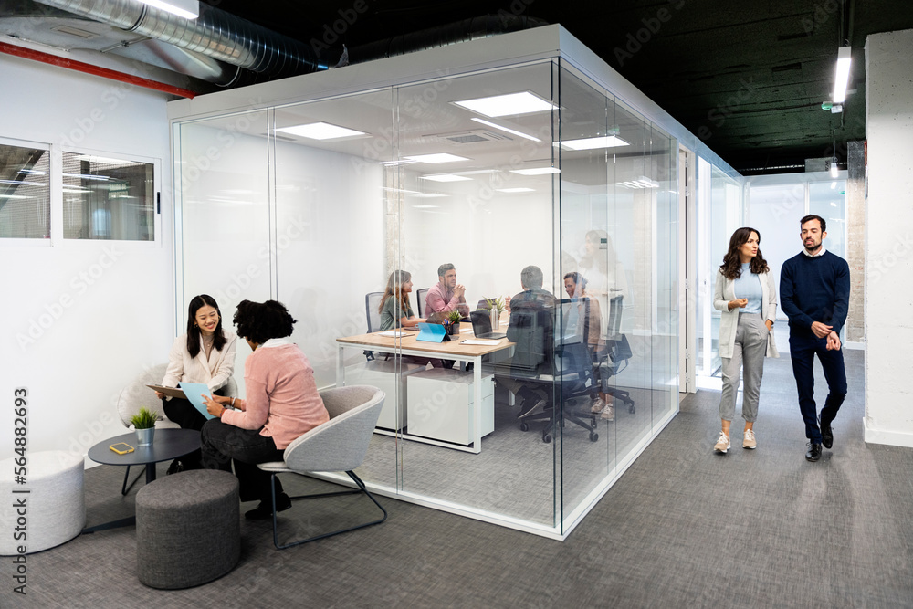 Businesspeople Working in a Modern Office Businesspeople Working in a Modern Office