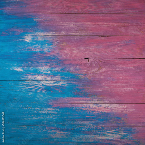 Vintage wooden blue and pink color background
