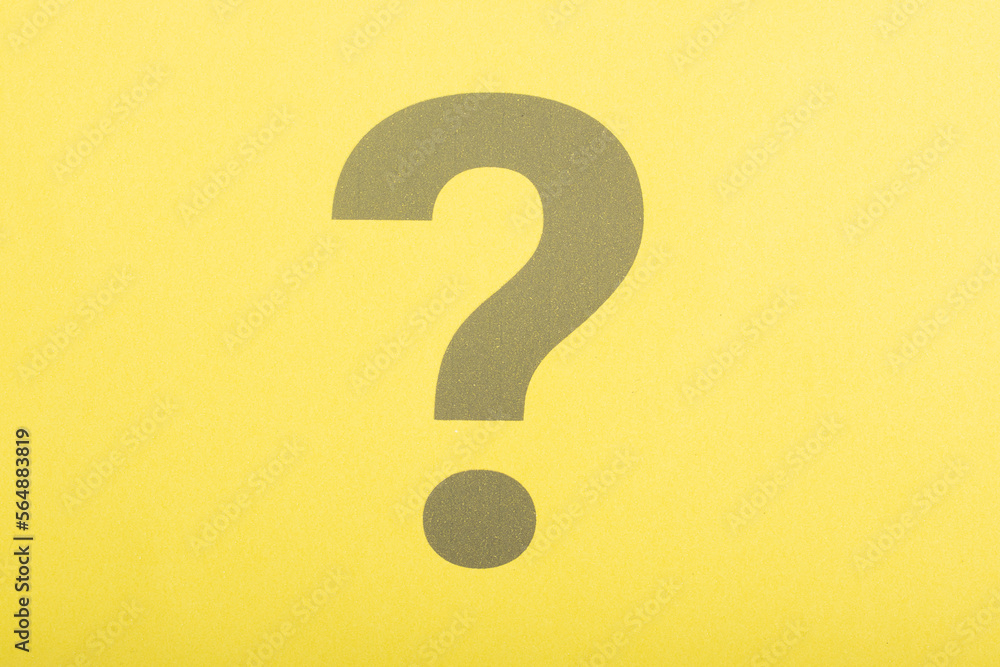 Question mark on yellow background.Thinking, solution, business, idea concept copy space. Question mark on yellow background.Thinking, solution, business, idea concept copy space.