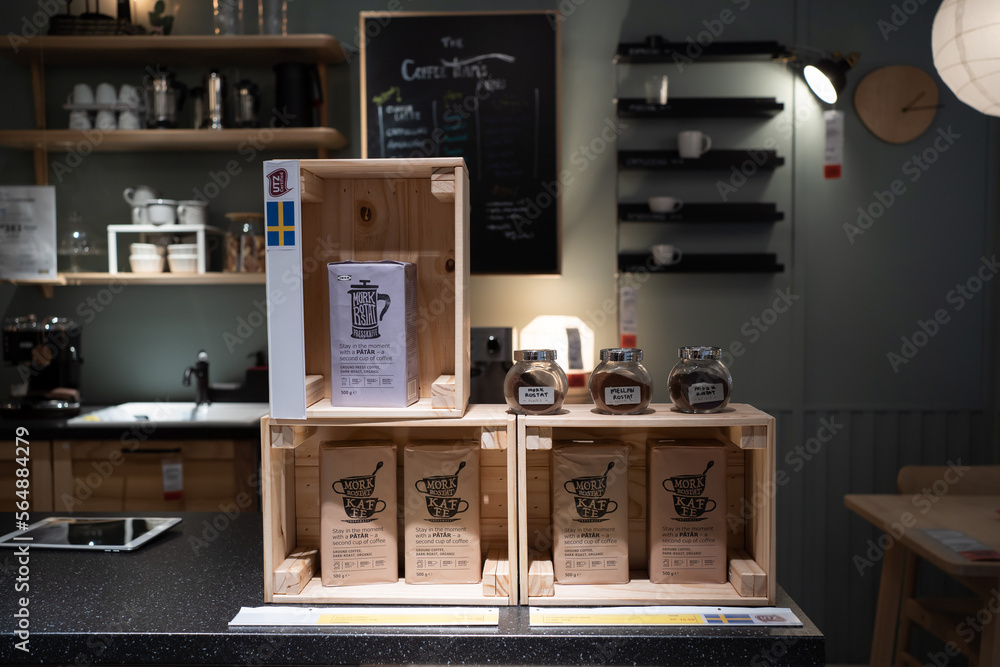 PENANG, MALAYSIA JUN 09, 2020 IKEA interior on cafe section with