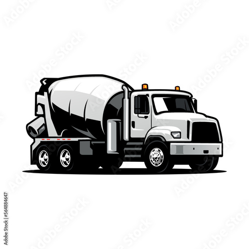 concrete mixer truck  construction vehicle illustration logo vector