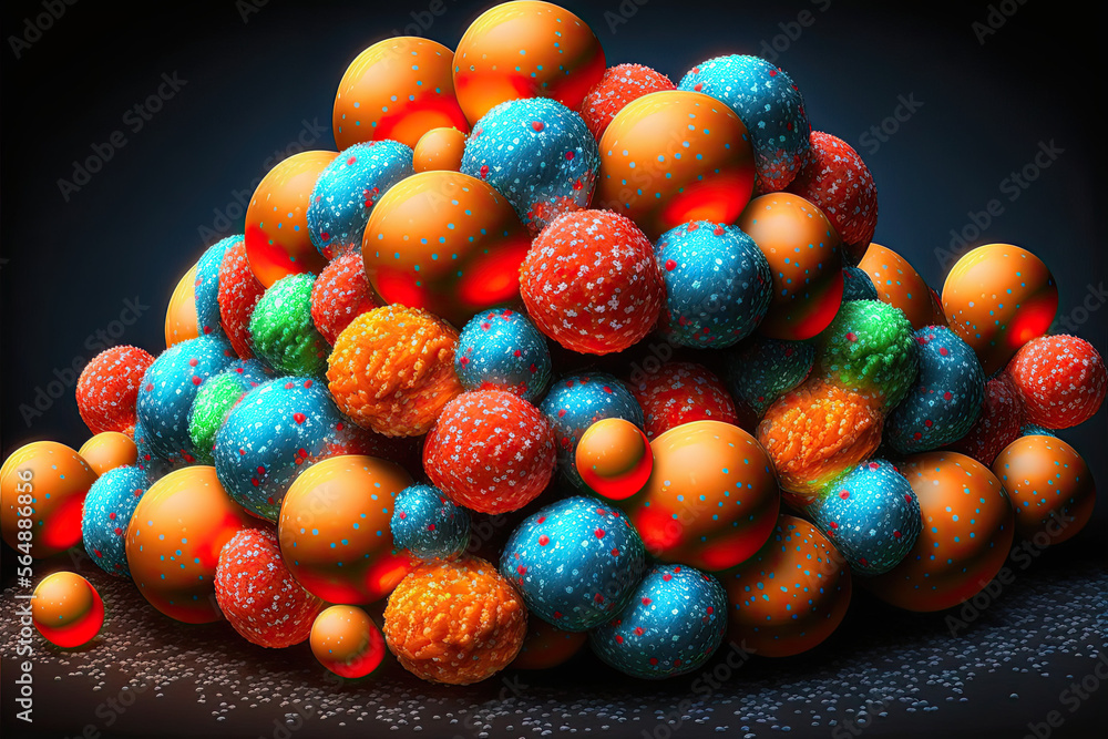 Fototapeta premium Candy Pile, Abstract Digital Art, Generative AI
