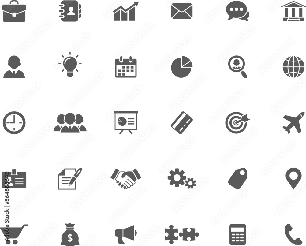 Set of 30 business and finance icons. Vector illustration