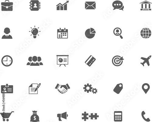 Set of 30 business and finance icons. Vector illustration