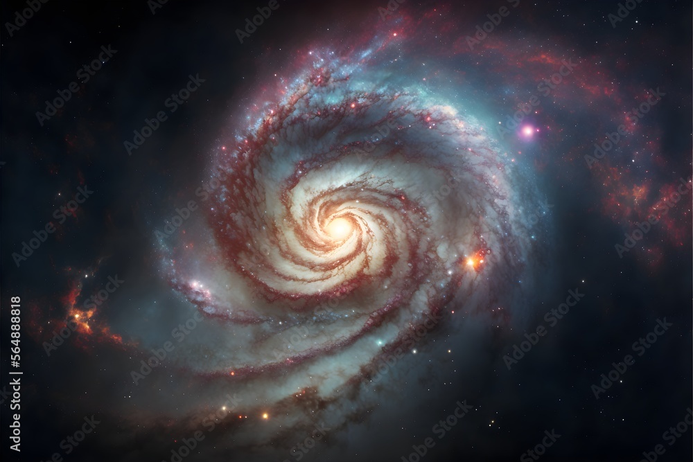 Spiral galaxy Ai Generated highly detailed space galaxy desktop background - Ai Generative illustration