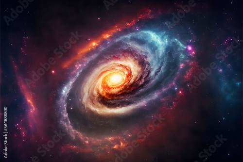 Spiral galaxy highly detailed space galaxy desktop background - Ai Generative illustration © Falcon204