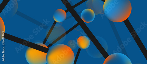 Line points connections geometric abstract background