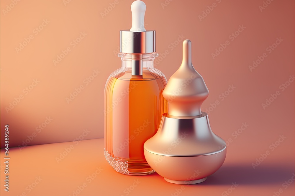 Naklejka premium Collagen and Vitamin Skin Serum: A Cosmetics Solution for Radiant Skin