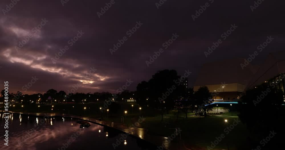 Timelapse of Clouds over Adelaide Festival Theatre in Morning Timelapse of Clouds over Adelaide Festival Theatre in Morning