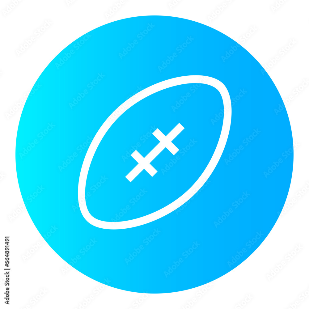 Rugbyball Circular gradient icon Rugbyball Circular gradient icon