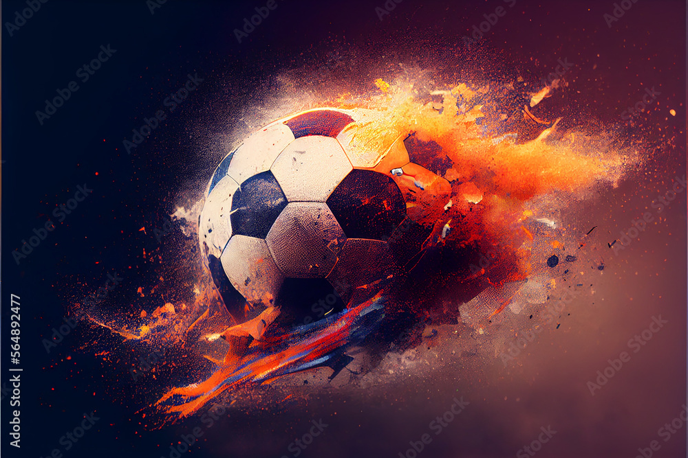 Cool soccer ball wallpaper. generative ai 素材庫插圖| Adobe Stock