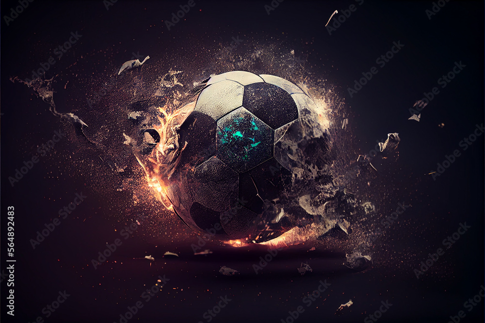 Cool soccer ball wallpaper. generative ai Stock Illustration Adobe Stock