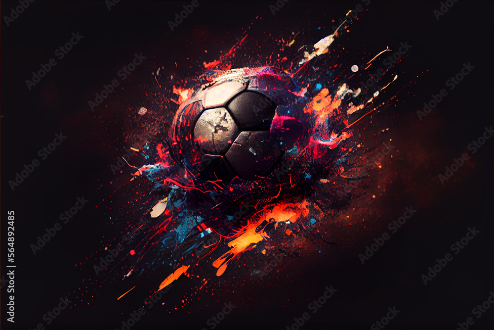 Fototapeta premium Cool soccer ball wallpaper. generative ai