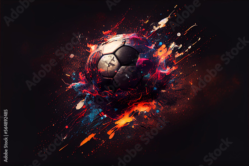 Cool soccer ball wallpaper. generative ai