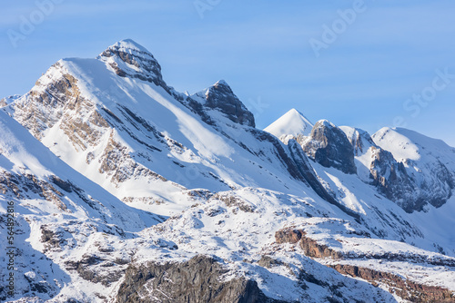 Snow-capped mountains in the French Pyrenees. Amazing background